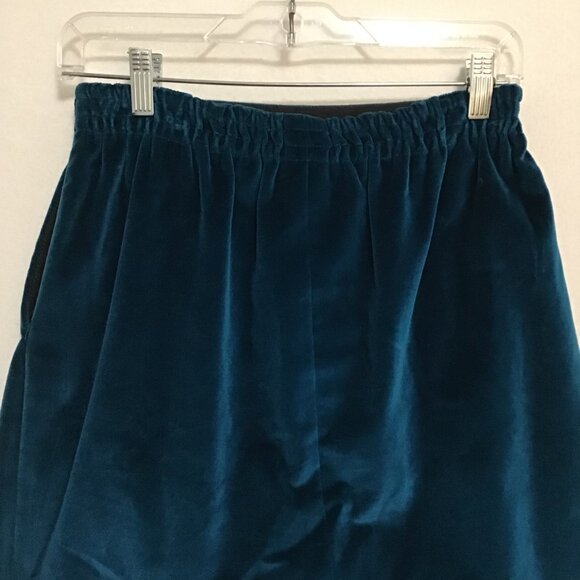 Suttles & Seawinds Vintage Teal Velvet Midi Skirt Size S - Picture 6 of 10